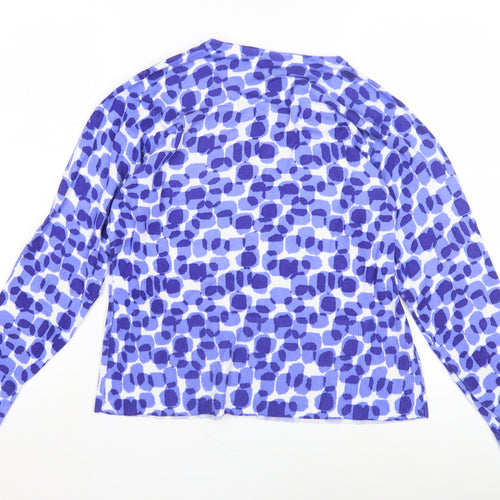 Linea Women's Blue Cardigan, Size L, Geometric Pattern