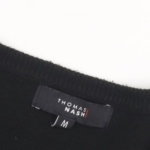 Thomas Nash Men's Black V-Neck Pullover Jumper M