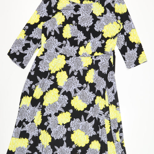 Damart Women's Floral Dress Size 14 Multicoloured