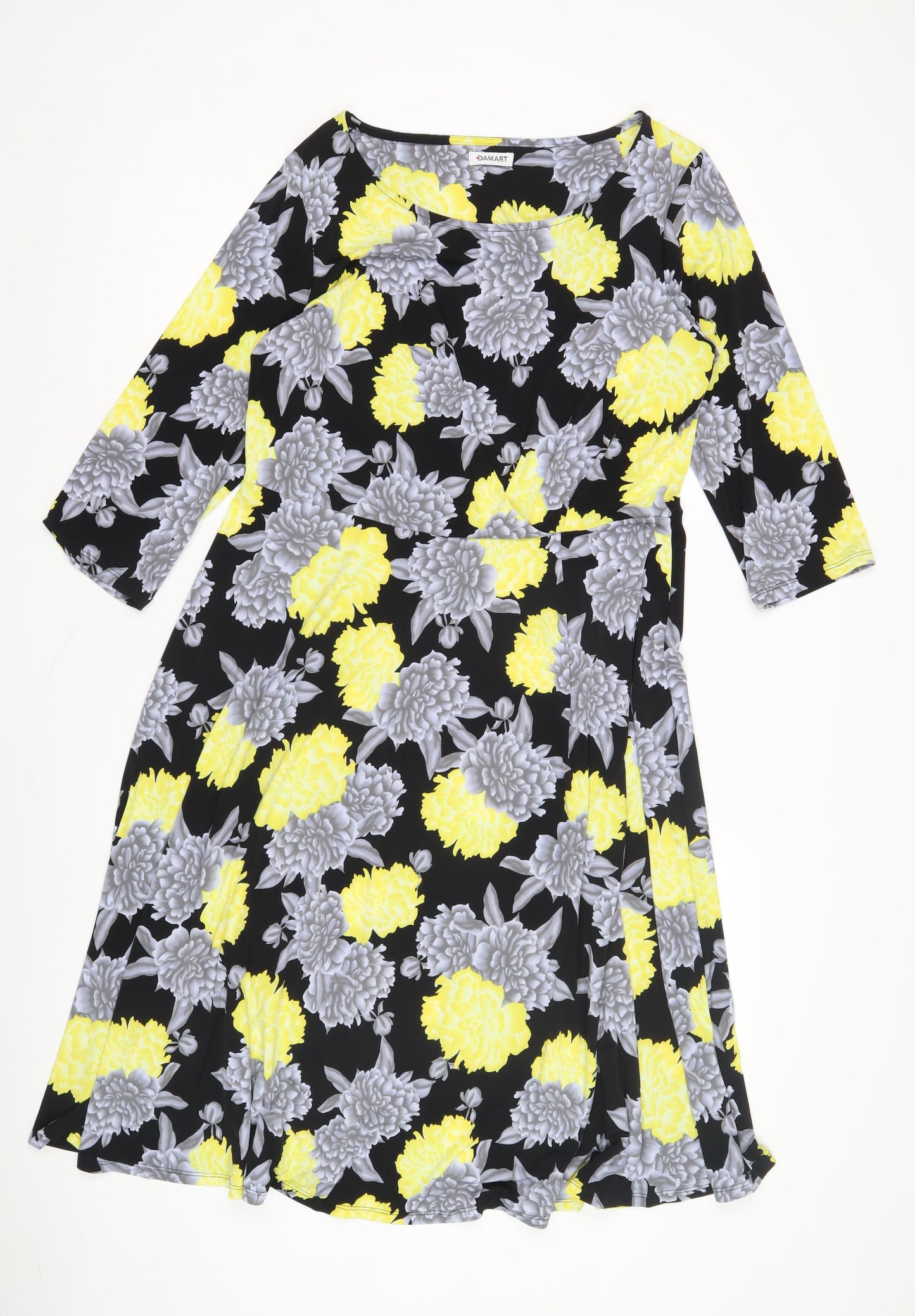 Damart Women's Floral Dress Size 14 Multicoloured
