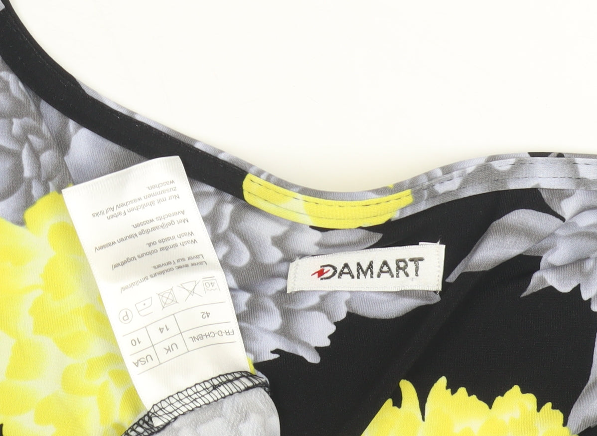 Damart Women's Floral Dress Size 14 Multicoloured