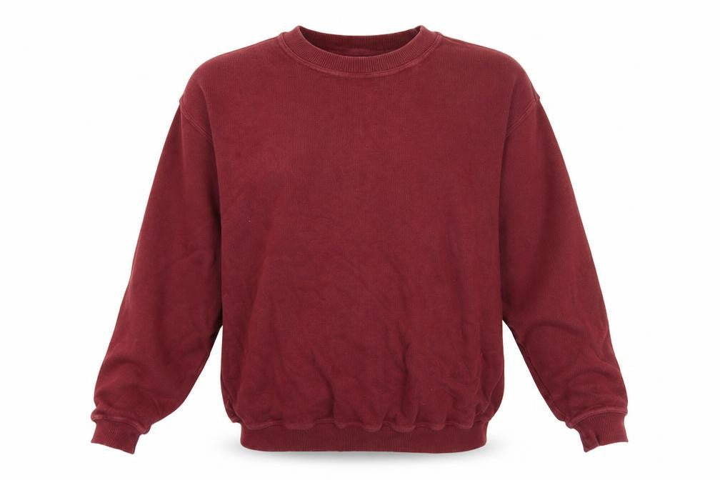 Front view of EWM Women's Red Crew Neck Sweatshirt - M