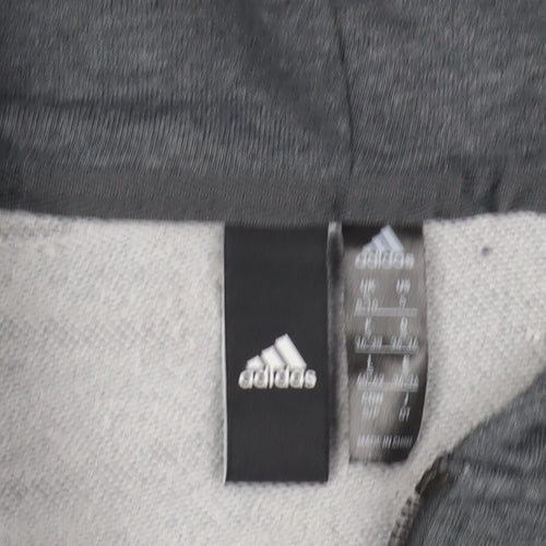 Adidas Girls Grey Full Zip Hoodie - Size 7 Years