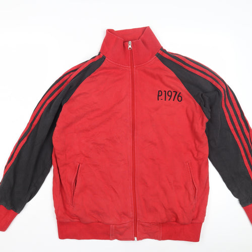 Pod Denim Men's Red Bomber Jacket, M, Anime Style