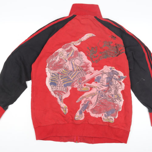 Pod Denim Men's Red Bomber Jacket, M, Anime Style