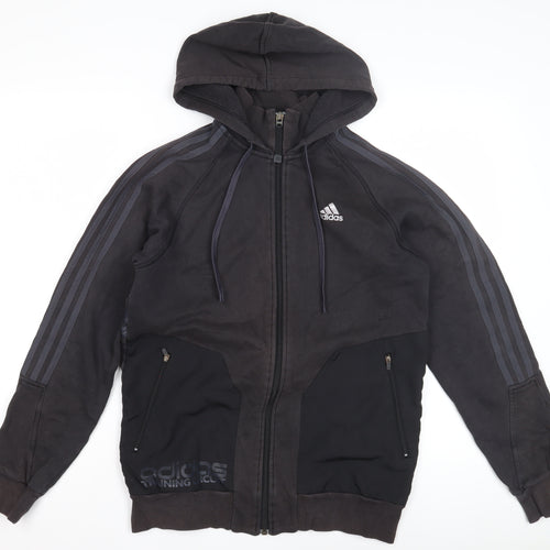 Adidas Men's Black Hoodie S Full Zip Logo