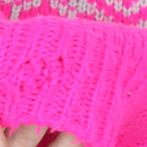 Oasis Women's Pink Fair Isle Jumper, L - Cozy Winter Knit