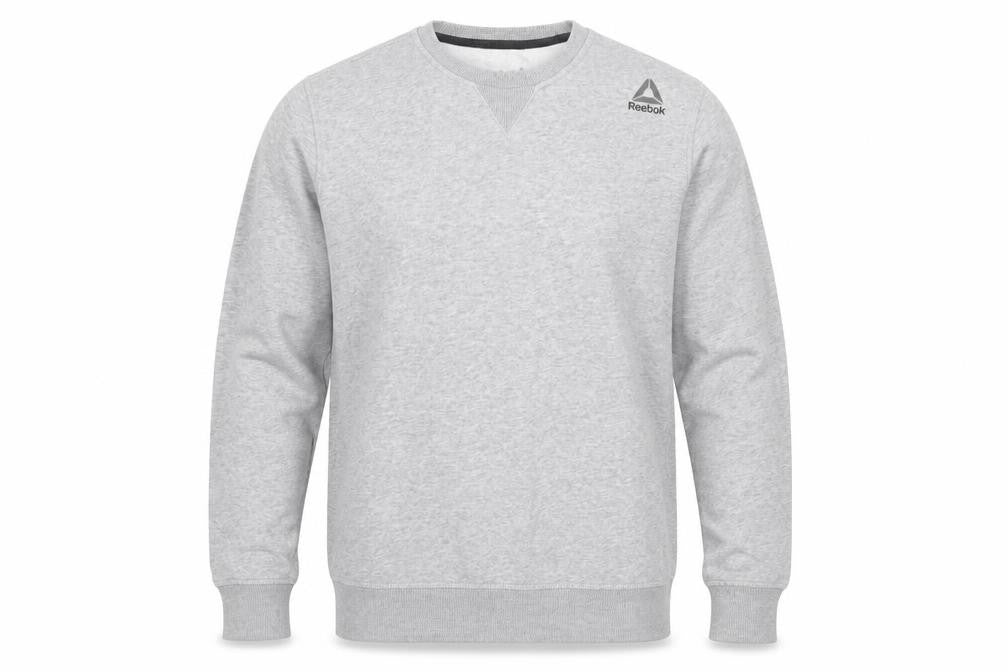 Front view of Reebok Grey Men's M Sweatshirt Logo Fleece