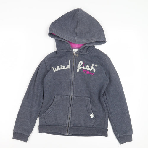 Weird Fish Girls Grey Full Zip Hoodie 7-8 Years