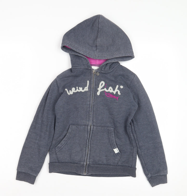 Weird Fish Girls Grey Full Zip Hoodie 7-8 Years