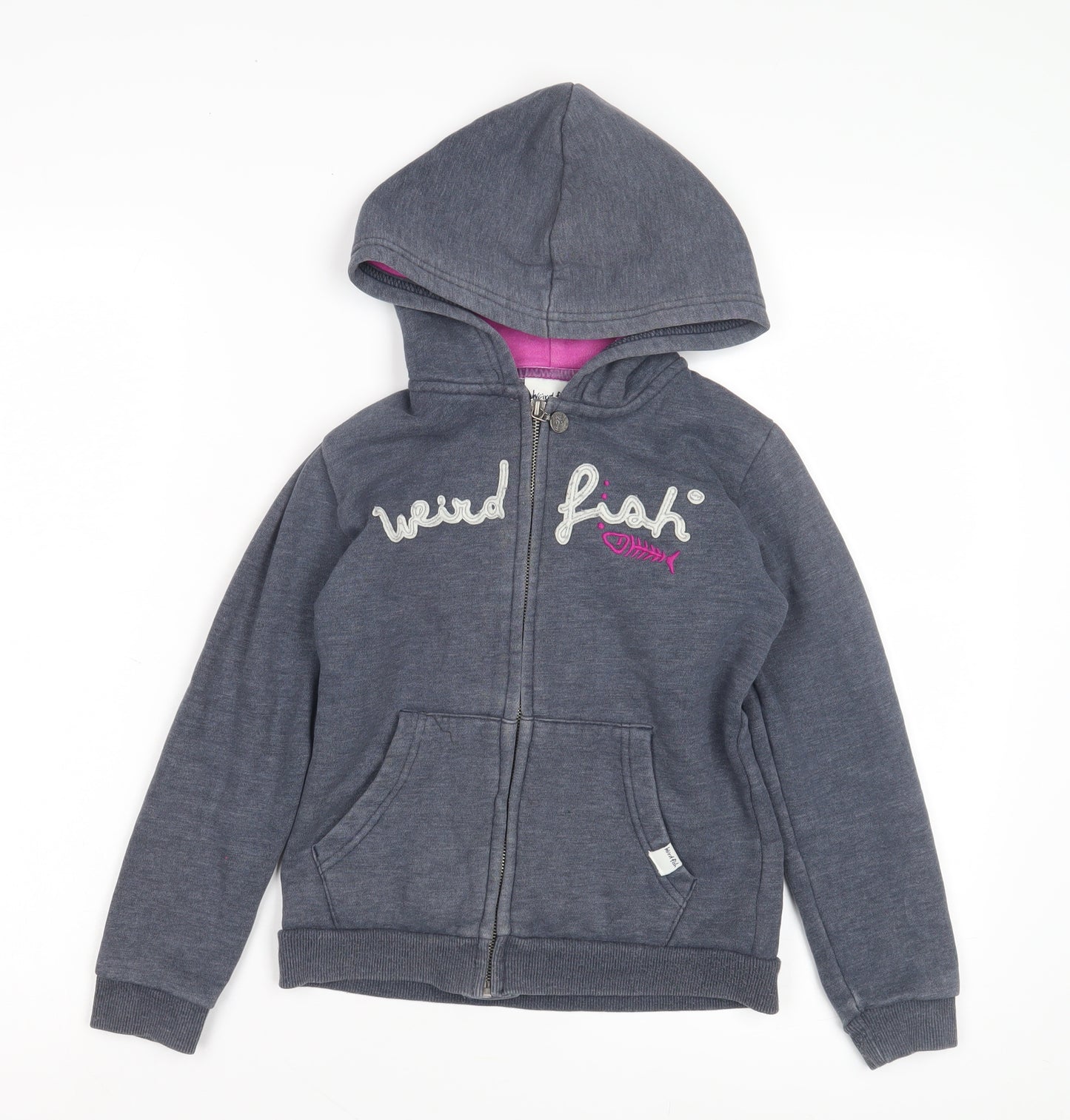 Weird Fish Girls Grey Full Zip Hoodie 7-8 Years