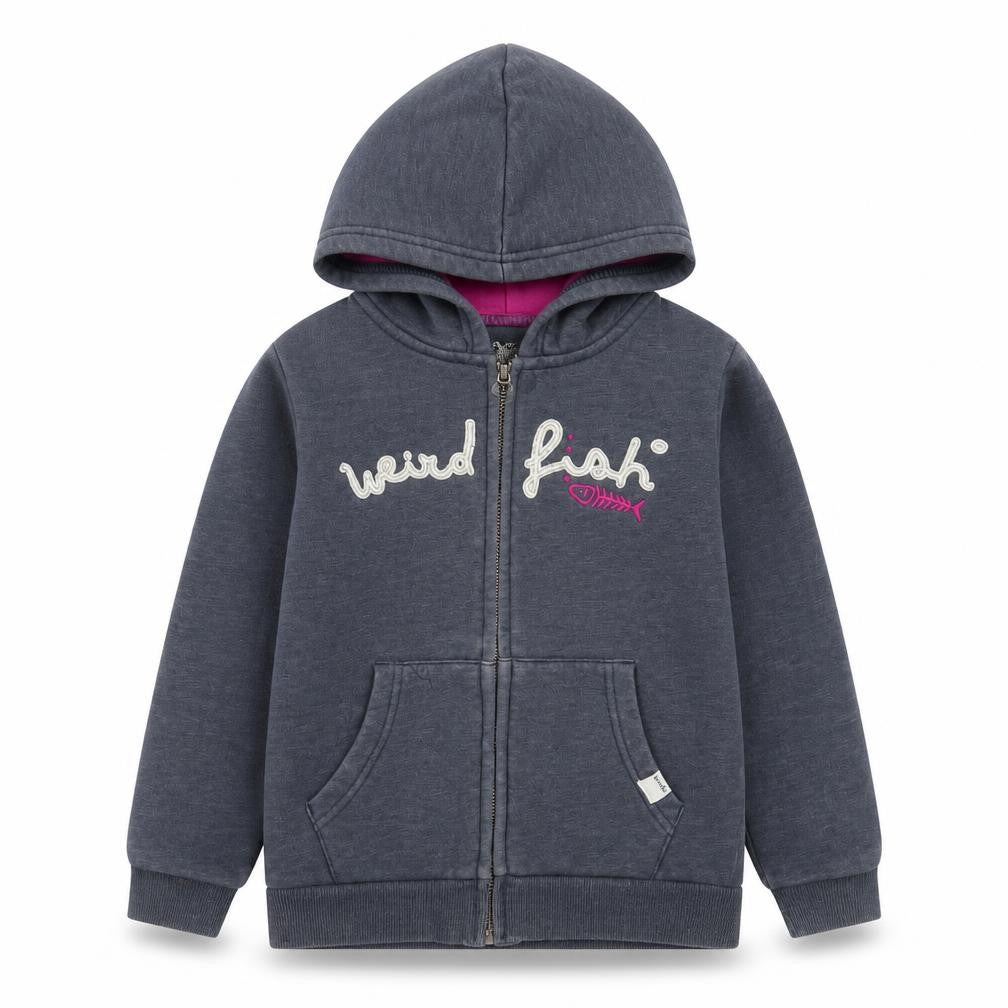 Weird Fish Girls Grey Full Zip Hoodie 7-8 Years