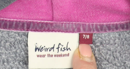 Weird Fish Girls Grey Full Zip Hoodie 7-8 Years