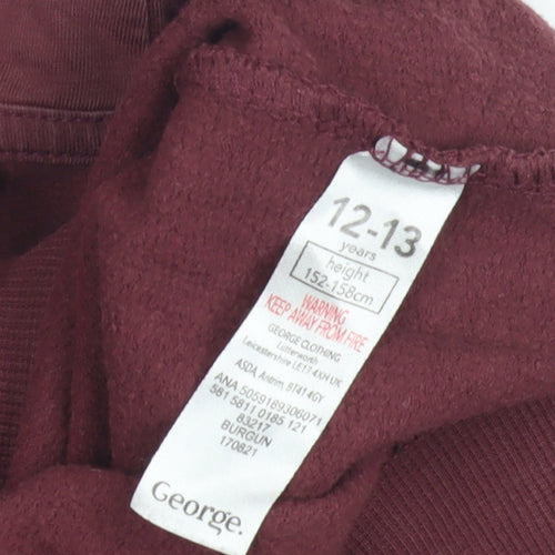George Girls Red Hogwarts Pullover Hoodie 12-13 Years