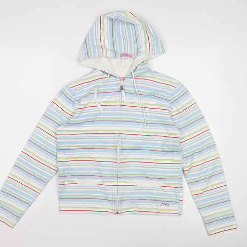 Joules Women's Multicoloured Striped Full Zip Hoodie S