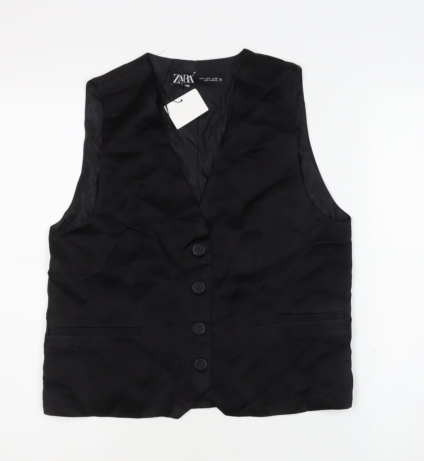 Zara Men's Black Waistcoat S Formal Suit Vest