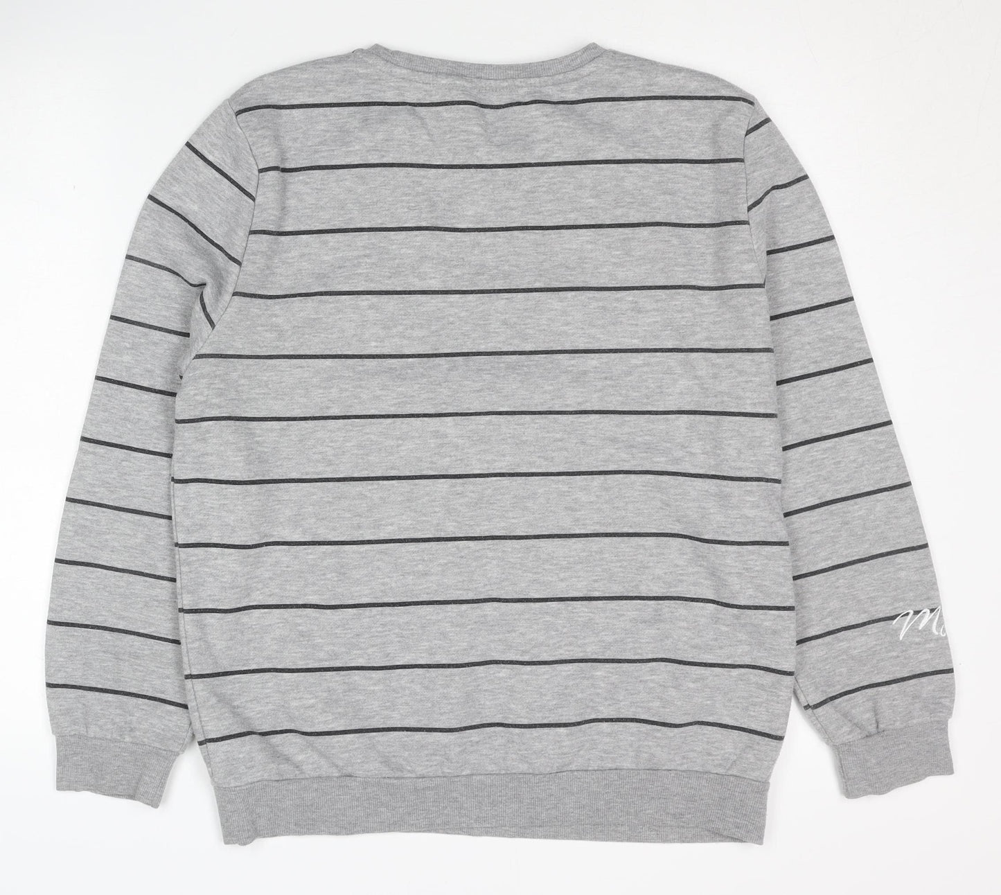 Disney Women's Grey Striped Pullover Sweatshirt M