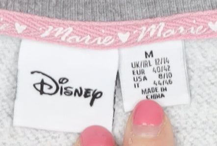 Disney Women's Grey Striped Pullover Sweatshirt M