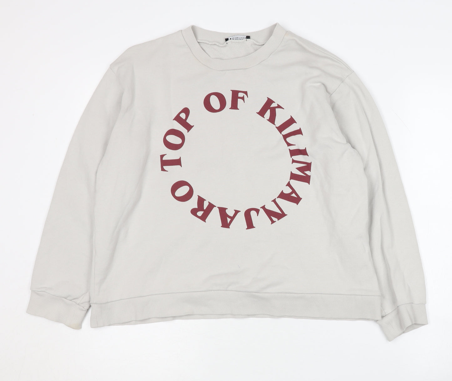 Zara Women's Ivory Graphic Sweatshirt, Size S, Cotton