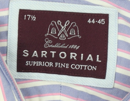 Marks and Spencer Men's Multicoloured Striped Dress Shirt