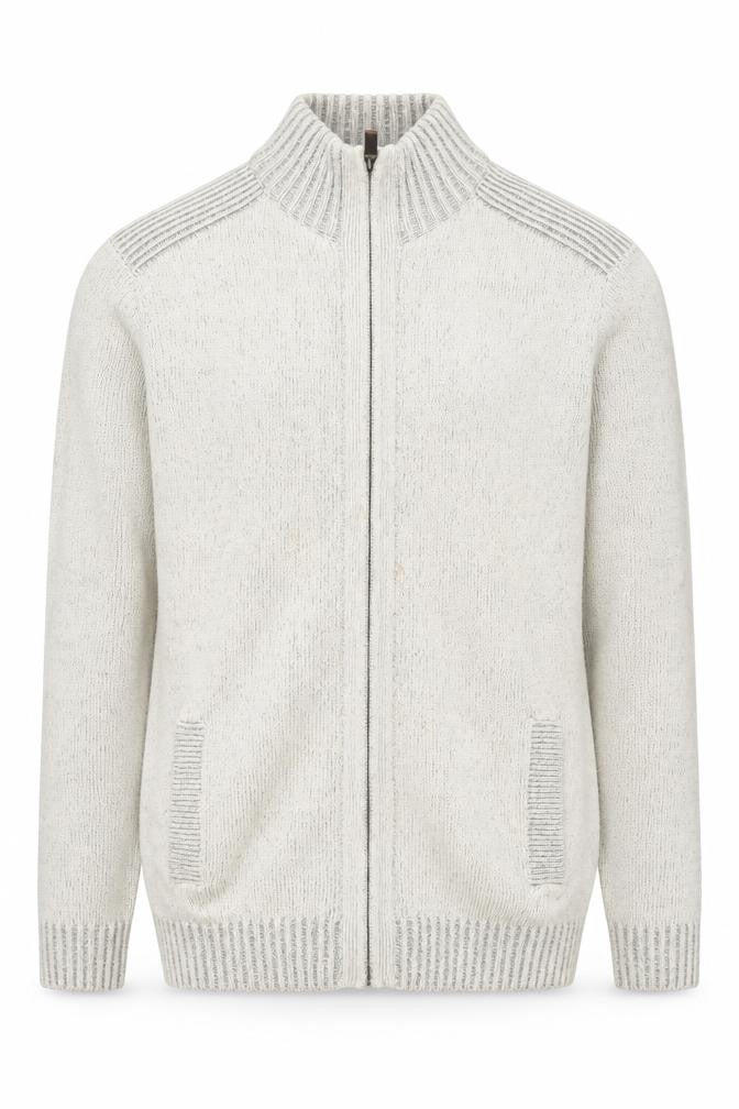 Front view of Maine New England Men's Grey Full Zip Jumper L