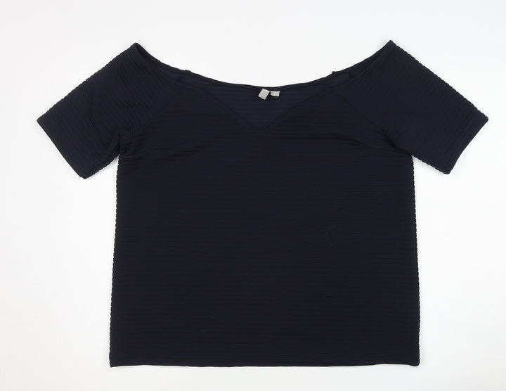 ASOS Women Blue Short Sleeve Top Size 16
