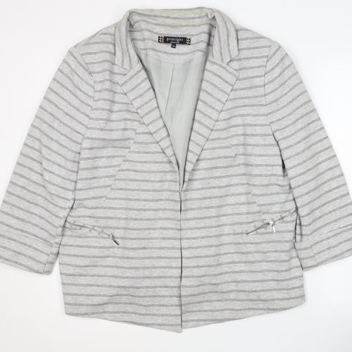Principles Women's Grey Striped Blazer, Size 20