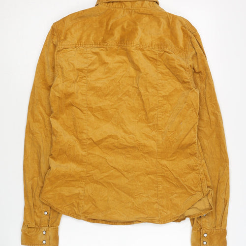 H&M Women's Gold Button-Up Long Sleeve Shirt, Size 16