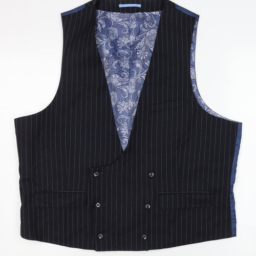 M.R.K Men's Blue Striped Waistcoat, Size 46S Formal