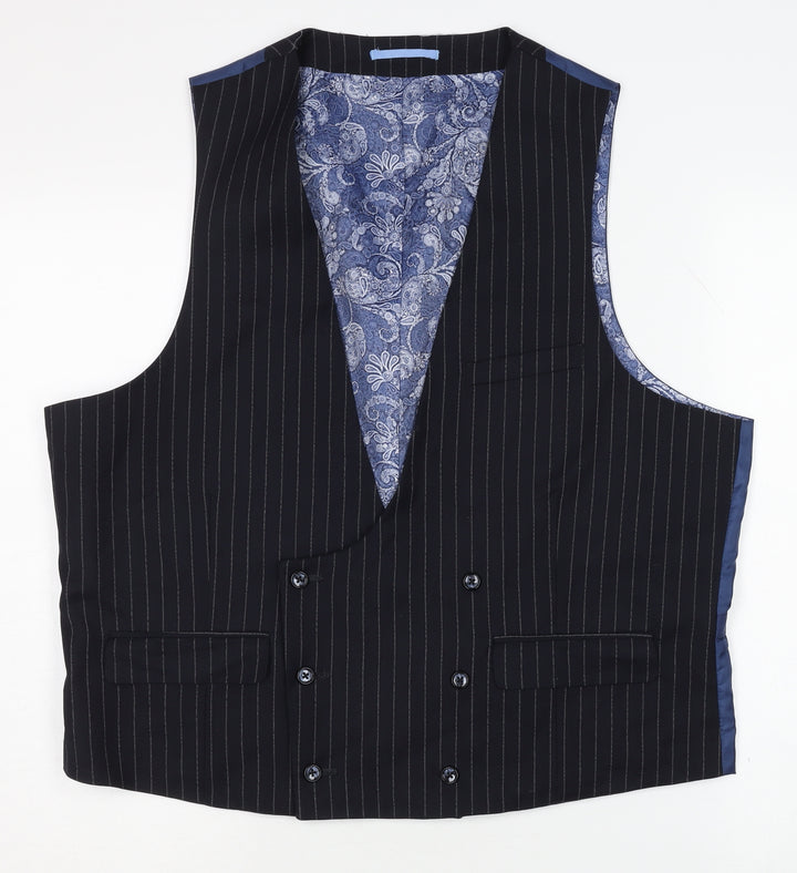 M.R.K Men's Blue Striped Waistcoat, Size 46S Formal