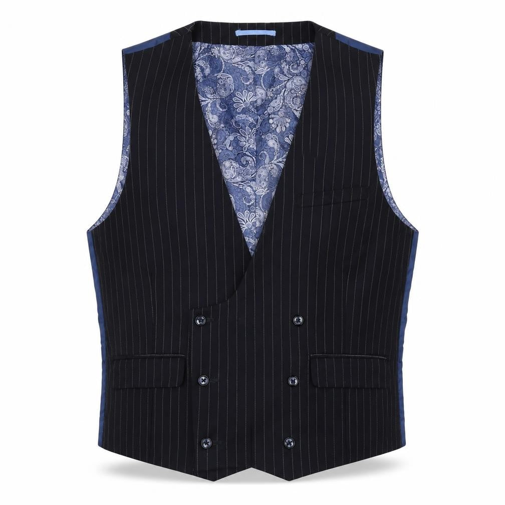M.R.K Men's Blue Striped Waistcoat, Size 46S Formal