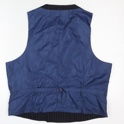 M.R.K Men's Blue Striped Waistcoat, Size 46S Formal