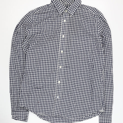 Gap Men's Black Checkered Button-Up Shirt M