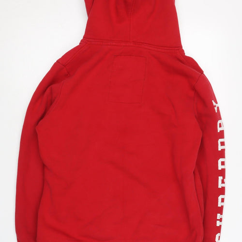 Superdry Red Hoodie XL Unisex Full Zip Casual Style