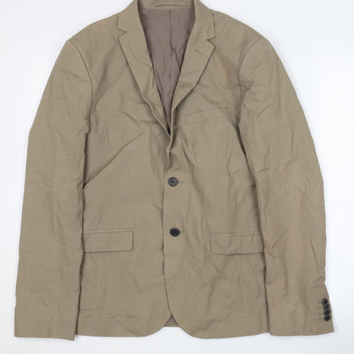 H&M Men's Beige Blazer Jacket EU 38 Single-Breasted