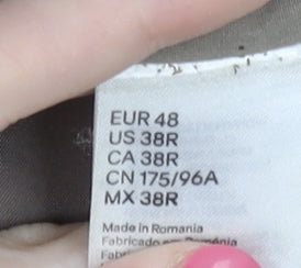 H&M Men's Beige Blazer Jacket EU 38 Single-Breasted