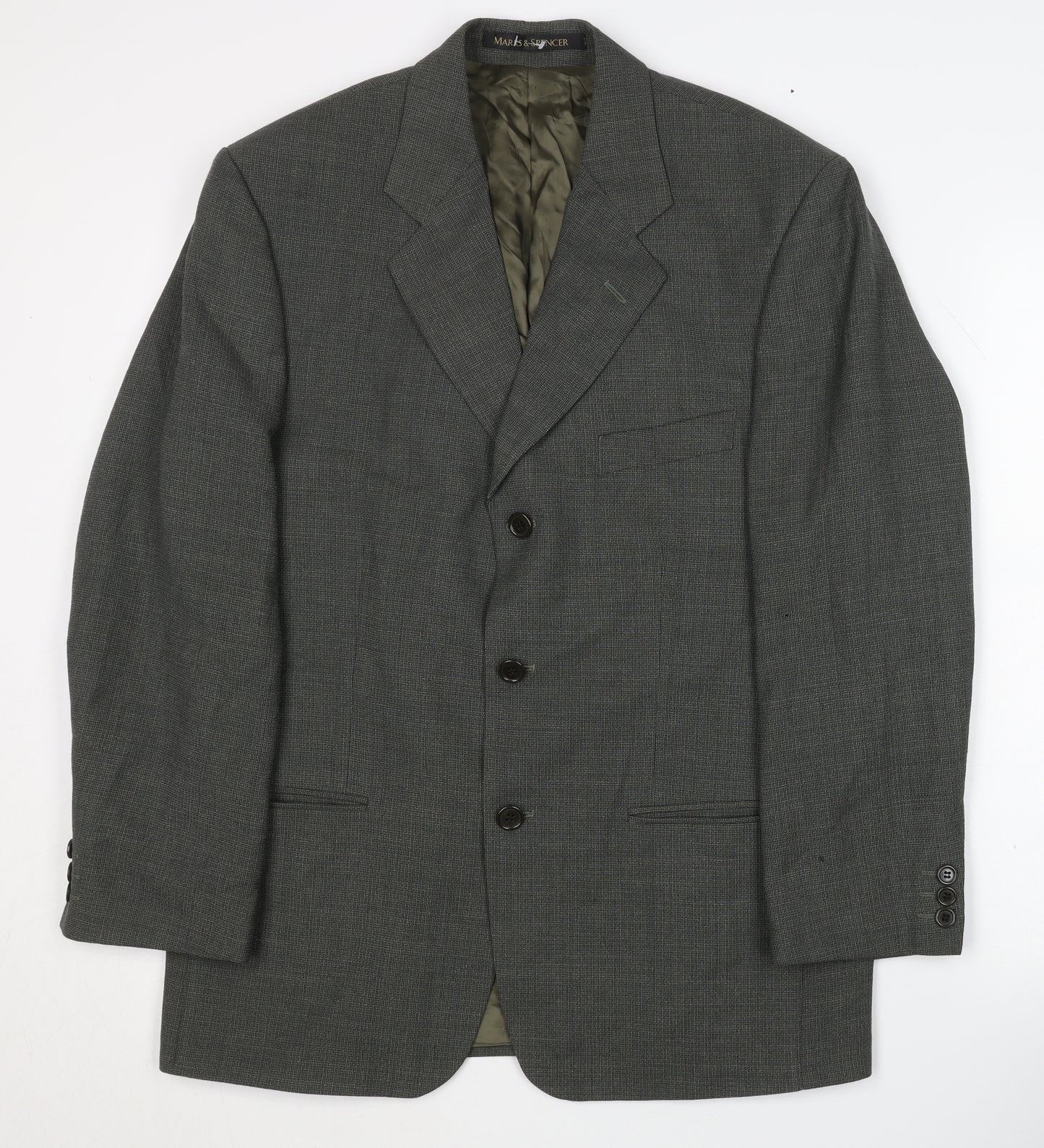 Marks and Spencer Green Check Men's Blazer 38S Jacket Formal
