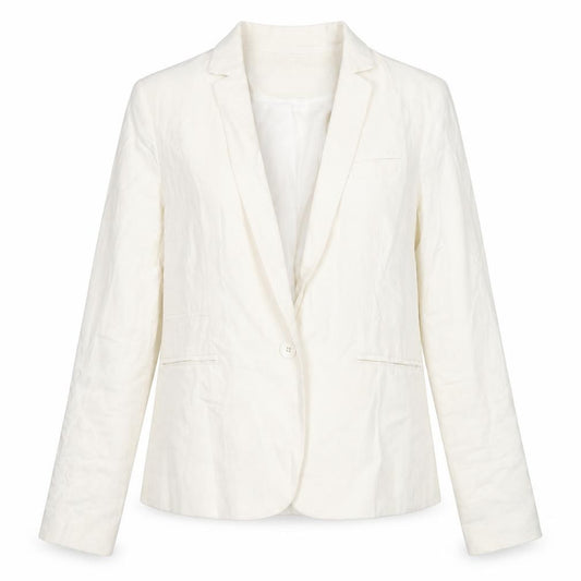 Front view of ASOS Women's Ivory Blazer, size 12, Relaxed Fit Elegant