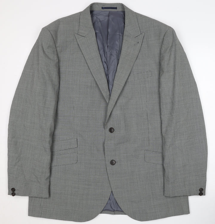 Next Men's Grey Check Blazer Size 46 Regular Fit