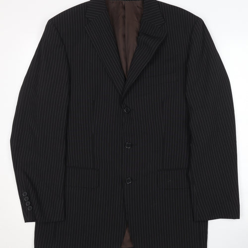 Greenwoods Elite Men's Black Striped Blazer 38R