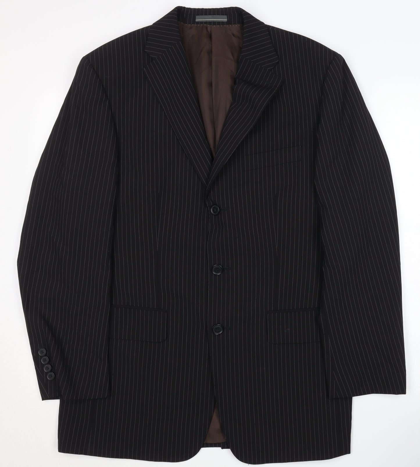 Greenwoods Elite Men's Black Striped Blazer 38R