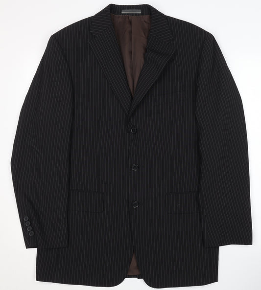 Greenwoods Elite Men's Black Striped Blazer 38R