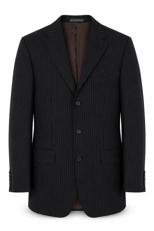 Greenwoods Elite Men's Black Striped Blazer 38R