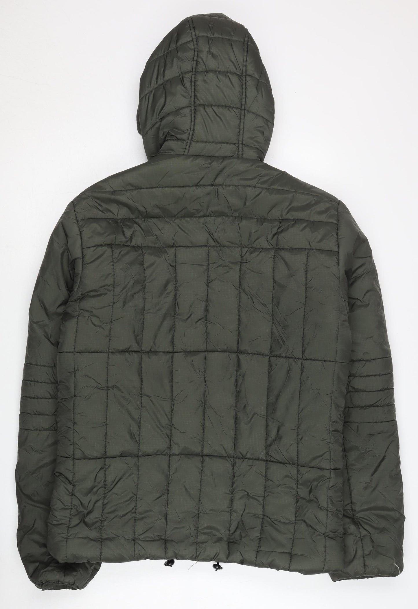 Blend Men's Green Puffer Jacket M Hooded Casual