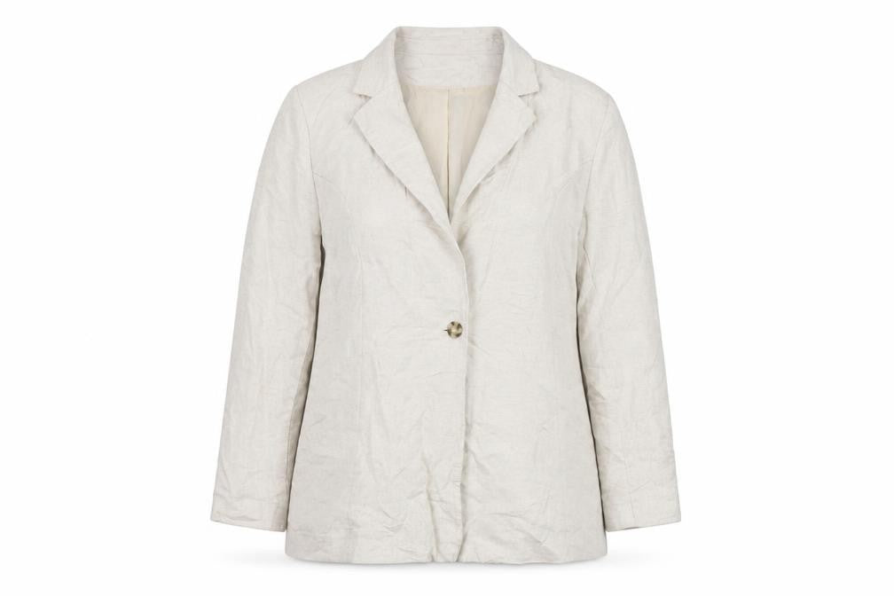 Front view of V by Very Beige Women's Blazer, size 18, - Casual Workwear