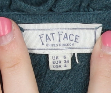 Fat Face Women's Green Long Sleeve Top Size 6