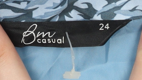 BM Casual Women's Blue Floral Long Coat Size 24