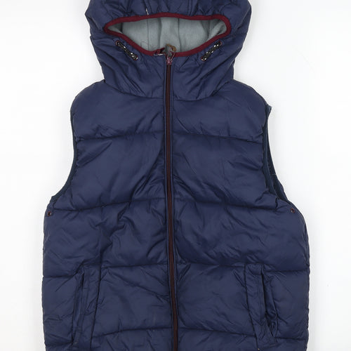 Next Boys Blue Puffer Jacket 10 Years Hooded Sleeveless
