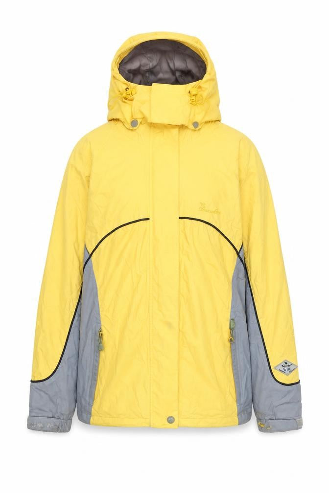 Front view of Traveler Women's Yellow Parka Jacket, size 2, Waterproof