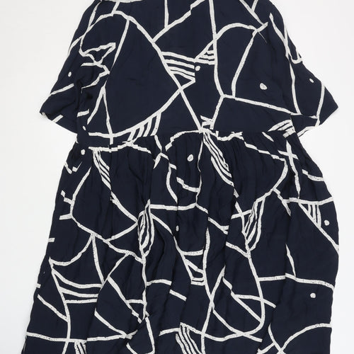 NÜMPH Women's Blue Geometric Shift Dress Size 12